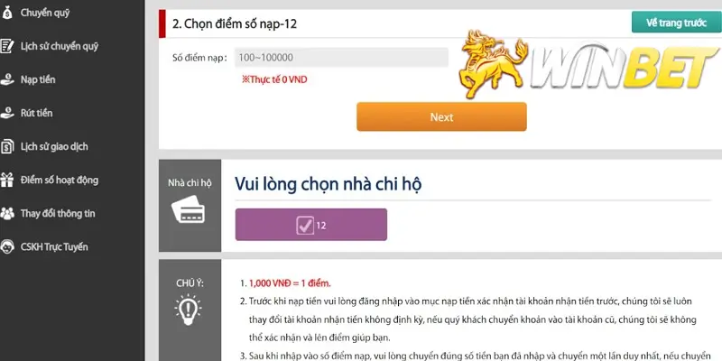 Những Lưu Ý Quan Trọng Khi Nạp Tiền Winbet